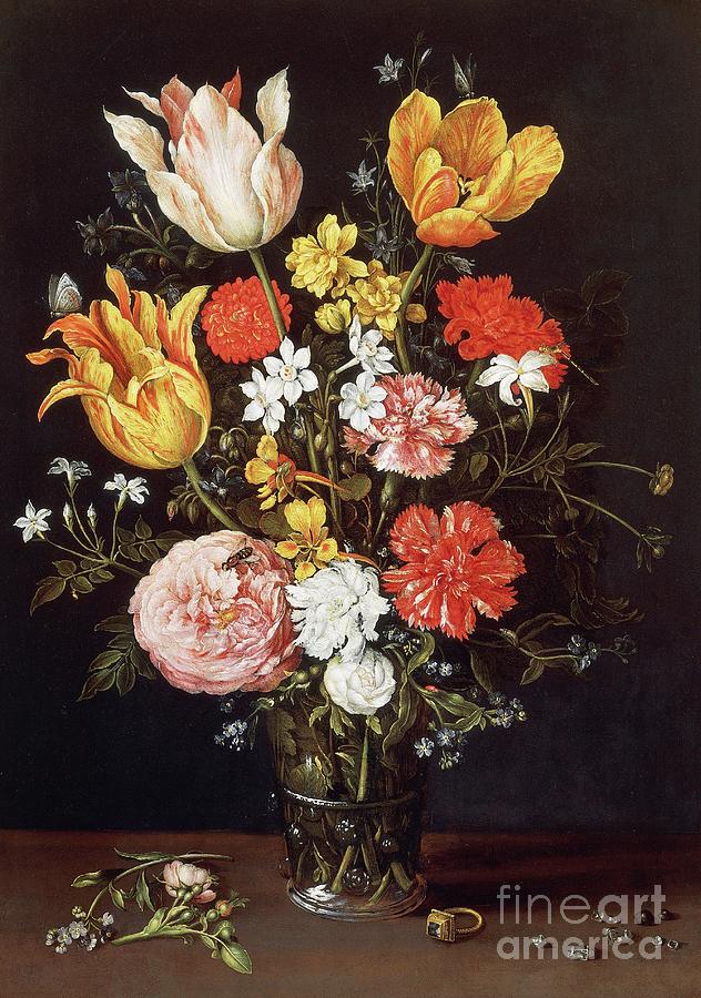 Vase Of Flowers With Ring And Diamonds By Jan Brueghel The Elder Painting by Jan Brueghel The Elder