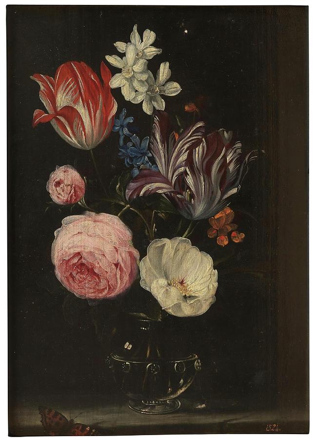 Vase of Flowers. XVII century. Oil on panel. Painting by Jan Brueghel the Elder -1568-1625-