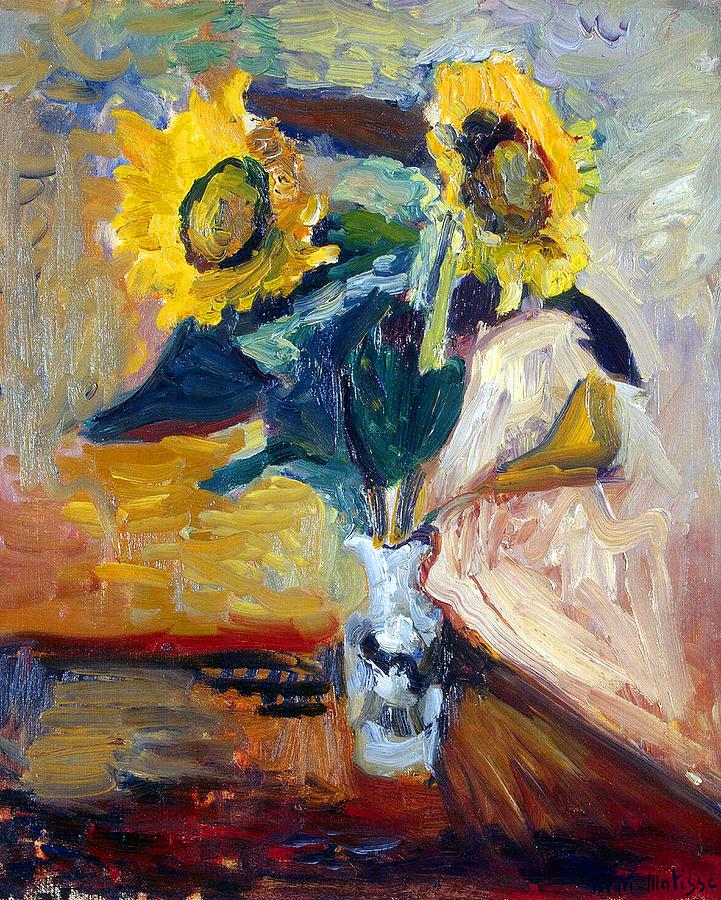 Vase of Sunflowers Painting by Henri Matisse - Fine Art America