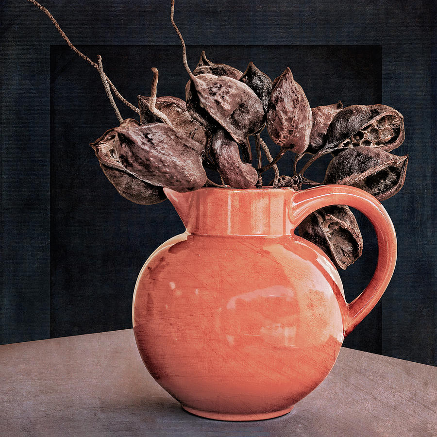 Vase with Seed Pods Digital Art by Sandra Selle Rodriguez