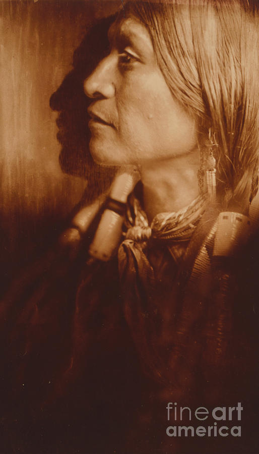 Vash Gon, Jicarilla Indian, Circa 1904 Sepia Photo Photograph by Edward Sheriff Curtis