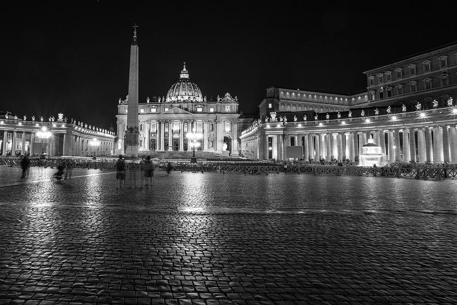 Vatican City wide at night  Photograph by John McGraw