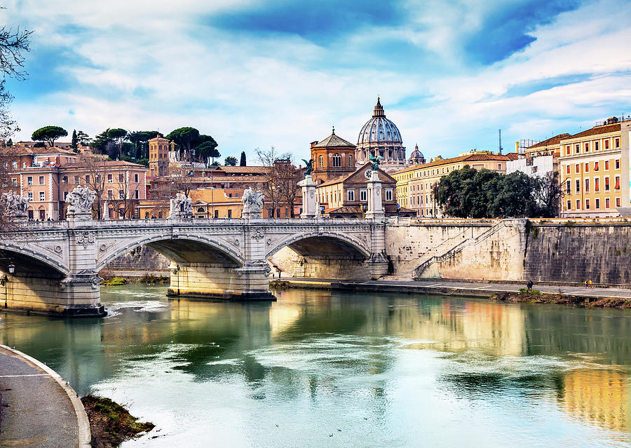 Vatican Dome And Tiber River Ponte Photograph by William Perry Pixels