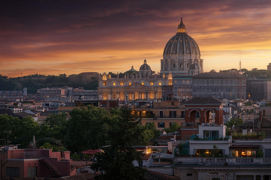 Landscape Photograph - Vatican Sunset by Jose Parejo