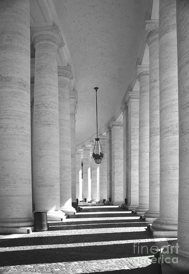 Vatican - The Colonnade at St. Peters Basilica Photograph by Stefano Senise