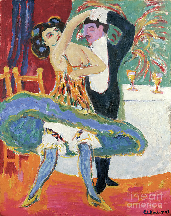 Vaudeville Theater English Dancing Couple, Circa 1909 Painting by Ernst Ludwig Kirchner