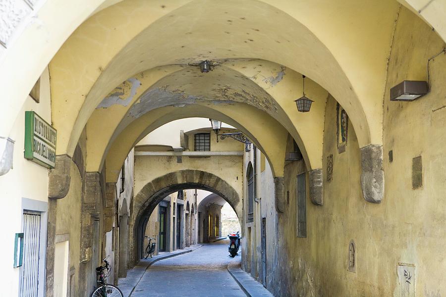 Vaulted Arcades In Italian Alleyway Photograph by Serge Manceau