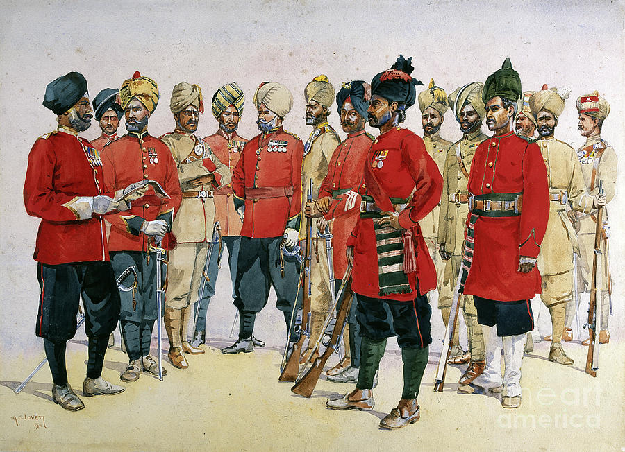 Vco's, Nco's And Sepoys Of Various Punjab Regiments, Illustration For ...