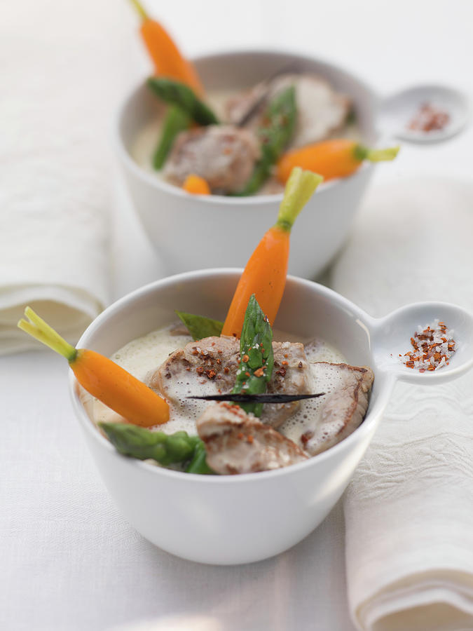 Veal Filet Tips With Sparkling Ros Soup Photograph by Eising Studio