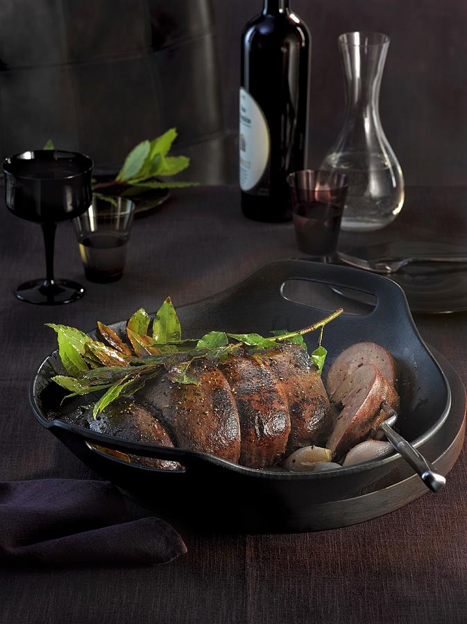 Veal Liver Marinated In Bay Leaves Photograph by Jalag / Jan C. Brettschneider