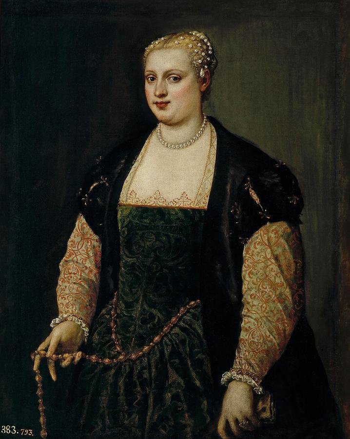 Vecellio di Gregorio Tiziano -and workshop- / Portrait of a Woman, ca. 1560, Italian School. Painting by Titian -c 1485-1576-