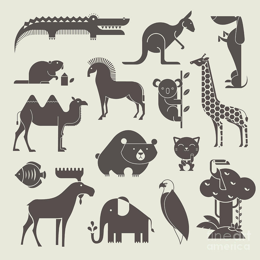 Lucky Digital Art - Vector Animals Set by Vector Pro Lucky Digital Art - Vector Animals Set by Vector Pro