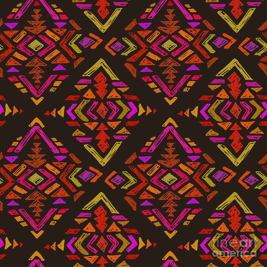 Blot Digital Art - Vector Hand Drawn Ethnic Seamless by Nadezhda Molkentin Blot Digital Art - Vector Hand Drawn Ethnic Seamless by Nadezhda Molkentin