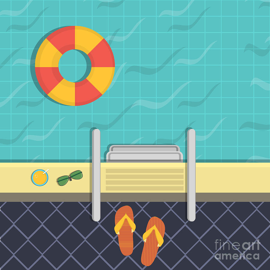 Aqua Digital Art - Vector Illustration - A Swimming Pool by Verkhozina Ekaterina Aqua Digital Art - Vector Illustration - A Swimming Pool by Verkhozina Ekaterina