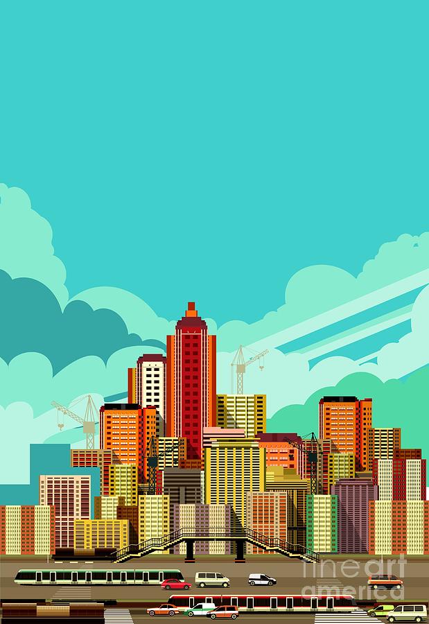 Panoramic Digital Art - Vector Illustration Fluorescent Image by Marrishuanna Panoramic Digital Art - Vector Illustration Fluorescent Image by Marrishuanna