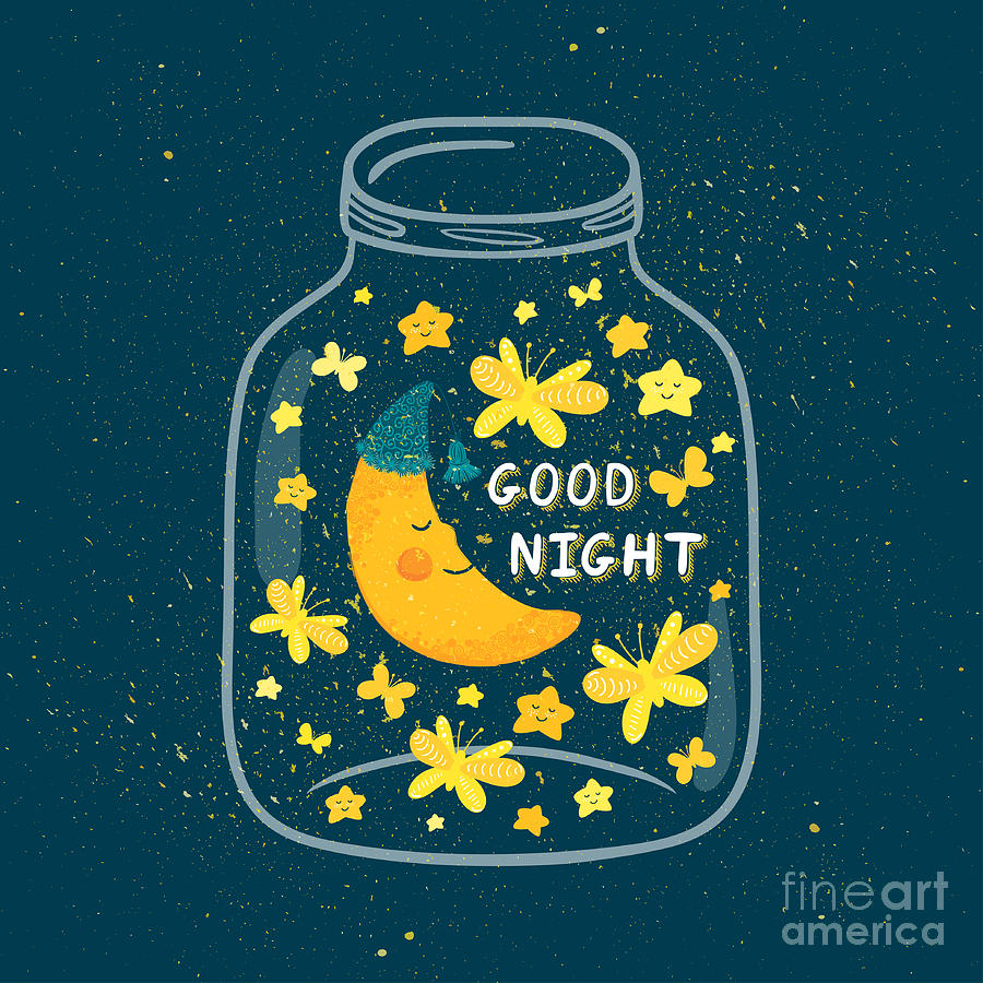 Bed Digital Art - Vector Illustration Of Jar With Sleepig by Beskova Ekaterina Bed Digital Art - Vector Illustration Of Jar With Sleepig by Beskova Ekaterina