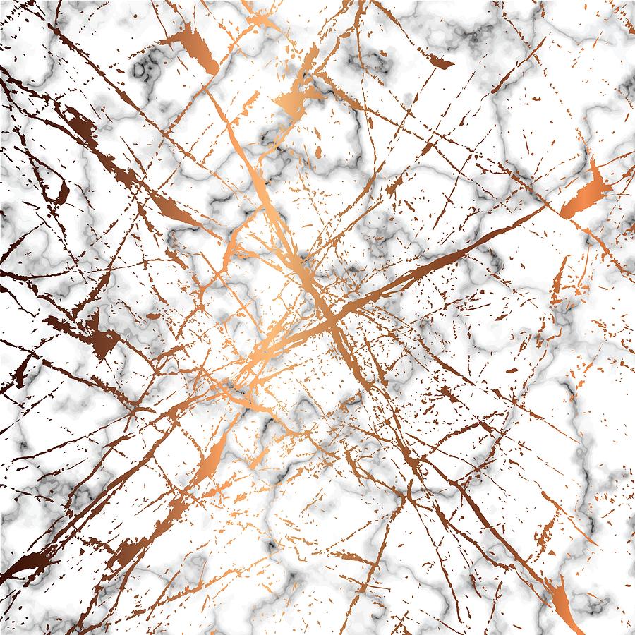 Vector Marble Texture Design With Golden Splatter Lines Digital Art By Jelena Obradovic