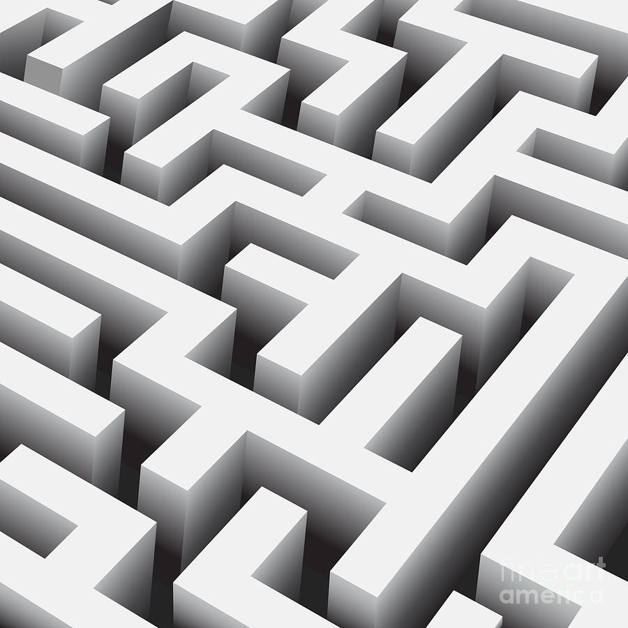 Symbol Digital Art - Vector Maze Close Up by Talvi Symbol Digital Art - Vector Maze Close Up by Talvi