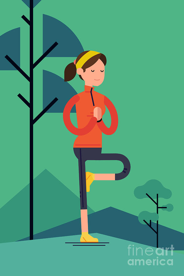 Mountains Digital Art - Vector Sport Young Woman Character by Mascha Tace Mountains Digital Art - Vector Sport Young Woman Character by Mascha Tace
