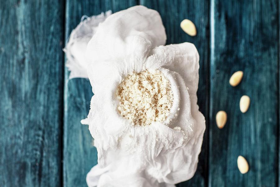Vegan Almond Milk Being Made From Crushed Almonds Photograph by Nika Moskalenko
