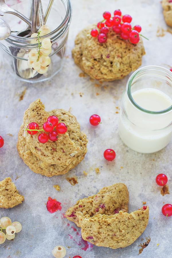 Vegan Biscuits With Red Currant Photograph by Ileana Pavone