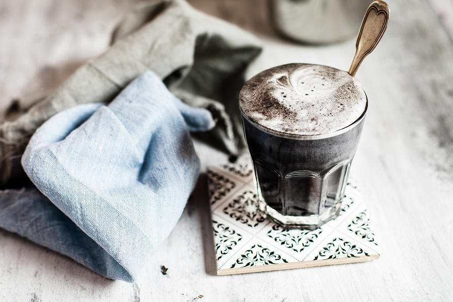 Vegan Charcoal Latte Photograph by Susan Brooks-dammann