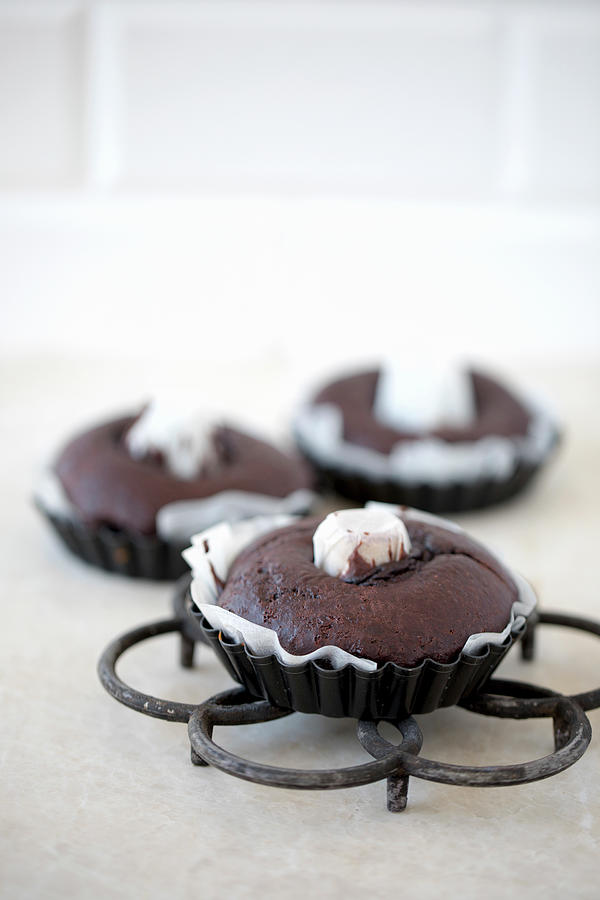 Vegan Chocolate Donut With Chocolate And Almonds Photograph by Lana Konat