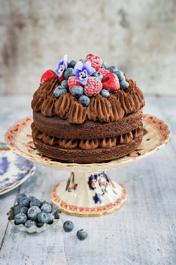 Vegan Chocolate Mousse Cake Photograph by Lucy Parissi