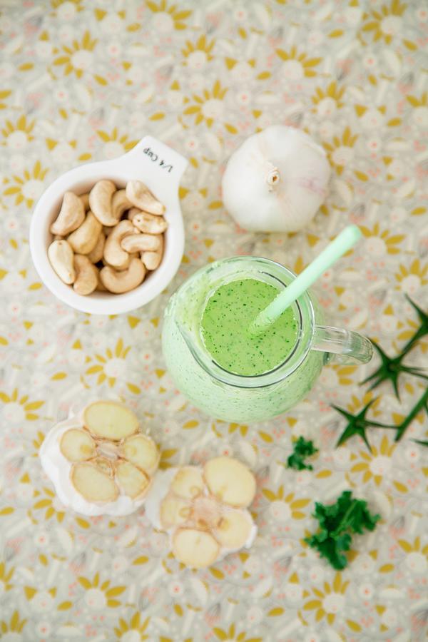 Vegan Coriander Sour Cream With Cashew Nuts And Almond Milk Photograph by Syl Loves