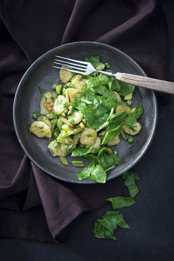 Vegan Gnocchi With Chard, Peas And Dill Photograph by Kati Neudert