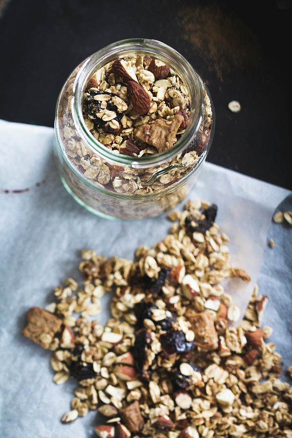 Vegan Granola With Dried Plums, Gingerbread, Almonds And Cinnamon Photograph by Antonia Kurz