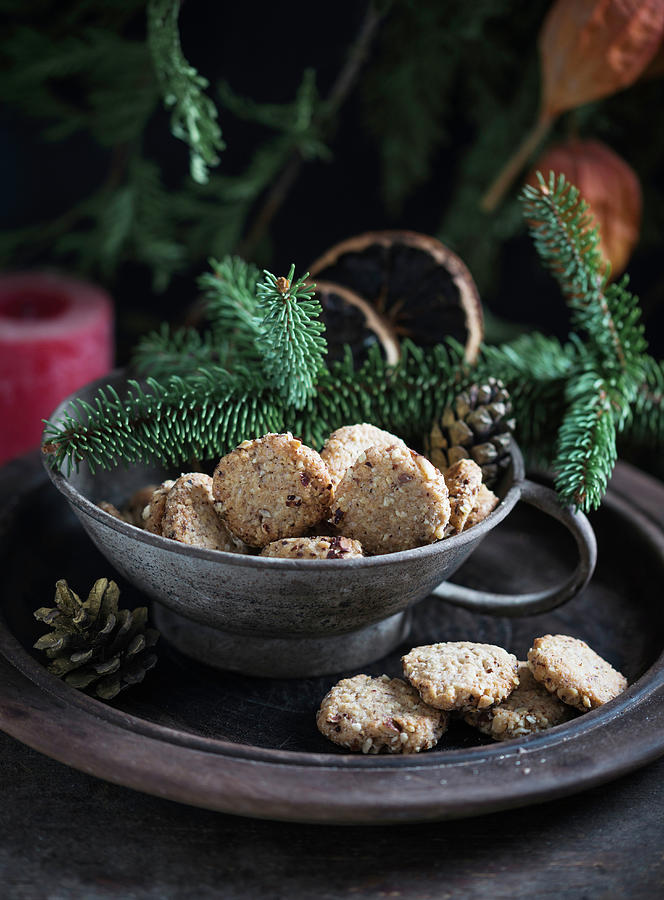 Vegan Hazelnut Biscuits For Christmas Photograph by Kati Neudert
