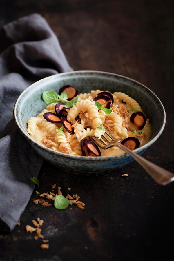Vegan Macaroni With Cheese, Pumpkin, Carrot And Onion Photograph by Eising Studio