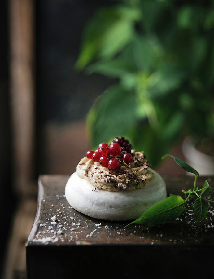 Vegan Pavlova Made With Aquafaba And Topped With Coffee Butter Cream Photograph by Kati Neudert