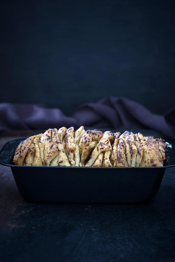 Vegan Pull-apart Bread With Red Pesto In A Baking Tin Photograph by Kati Neudert