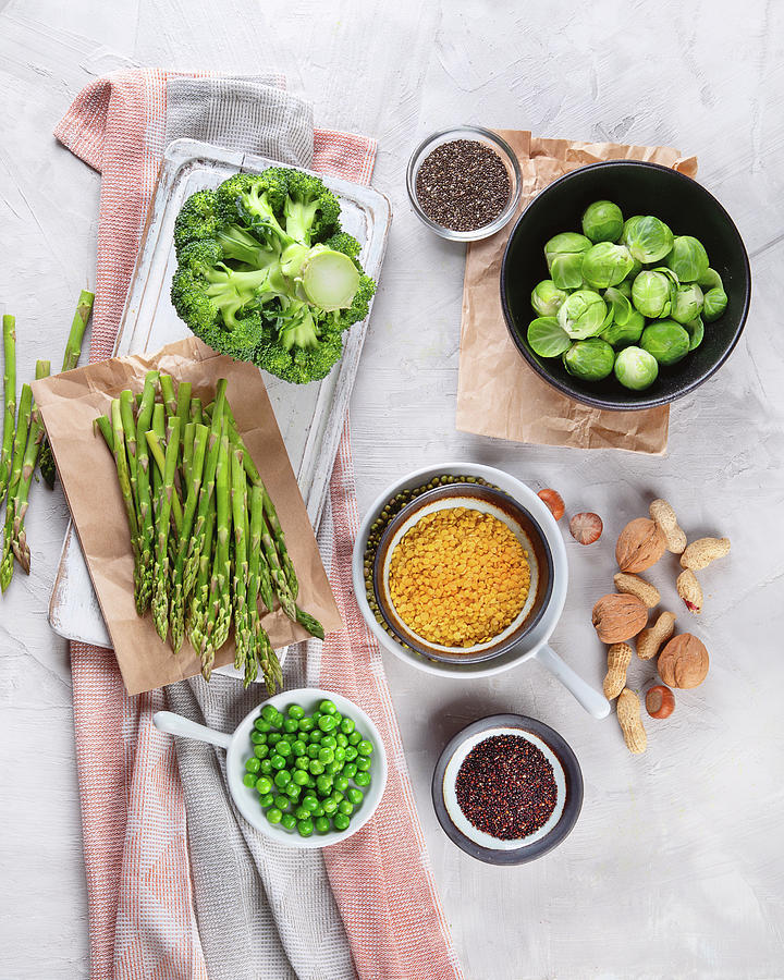 Vegan Sources Of Protein-rich Food Photograph by Tatjana Baibakova