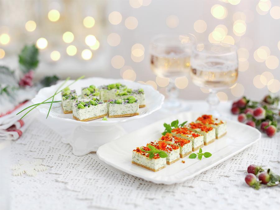 Vegetable Canapes For Christmas Photograph by Ian Garlick