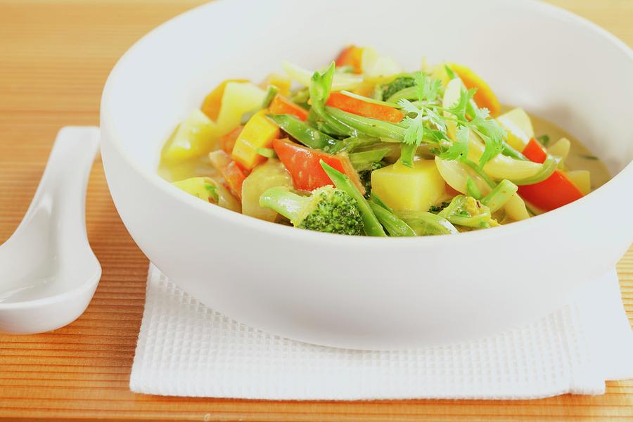 Vegetable Curry In A Bowl Photograph by Eising Studio - Food Photo & Video