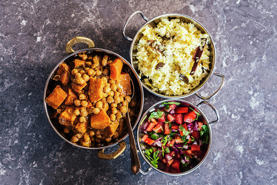 Vegetable Curry With Chickpeas And Butternut Squash india Photograph by Hein Van Tonder
