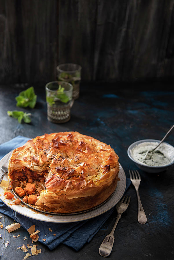 Vegetable Moroccan Pie Made With Filo Pastry Photograph by Magdalena Hendey