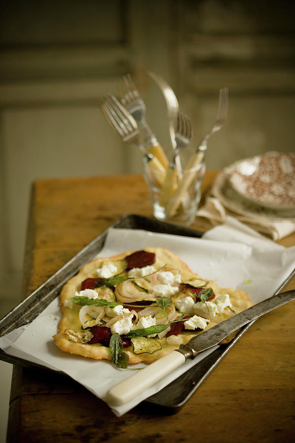 Vegetable Pizza With Goats Cream Cheese Photograph by Colin Cooke