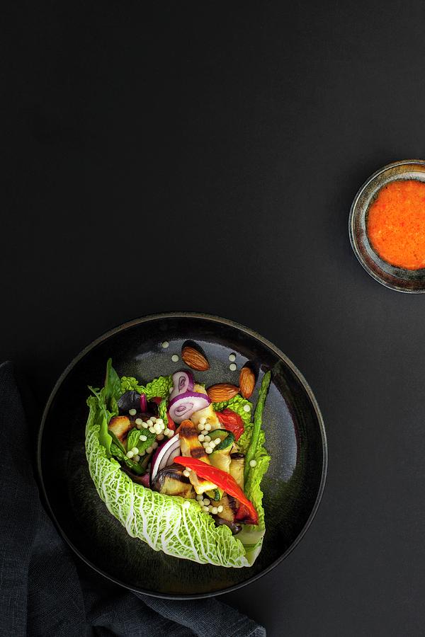 Vegetable Salad On A Cabbage Leaf Photograph by Marleen Visser
