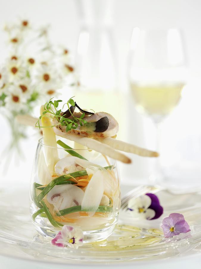 Vegetable Salad With Edible Shoots And Spring Chicken Photograph by Achmann, Andreas