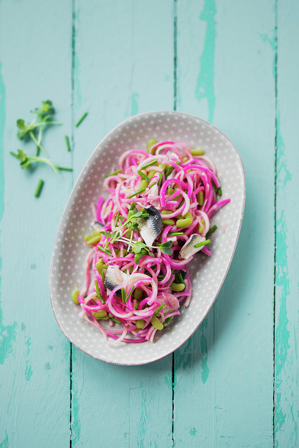 Vegetable Salad With Herring Photograph by Jan Wischnewski
