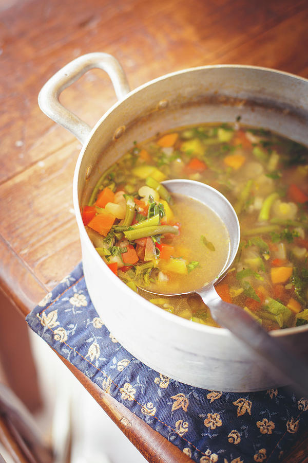 Vegetable Soup In Pot Photograph by Eising Studio