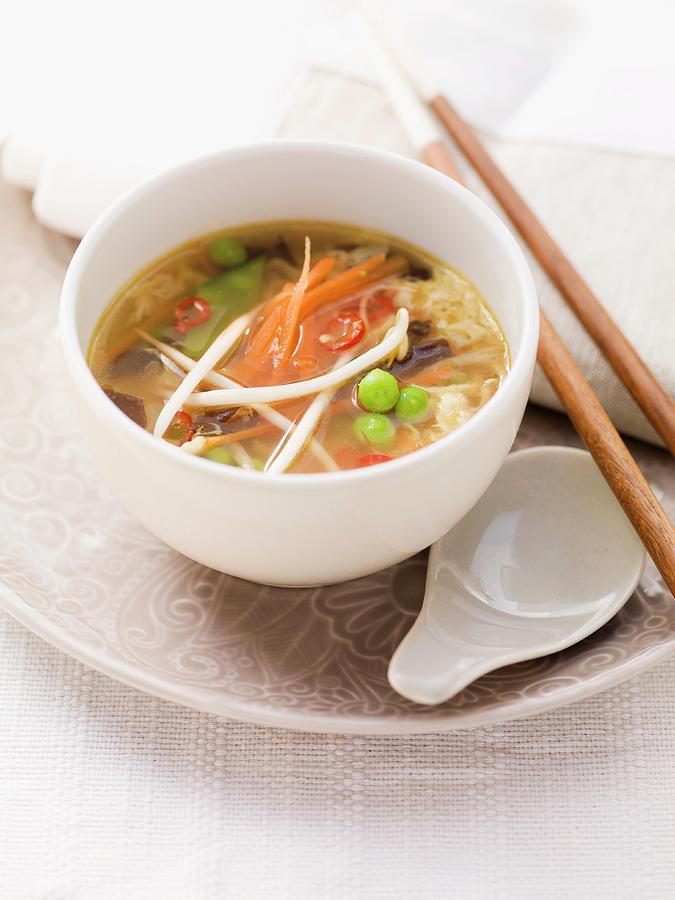 Vegetable Soup With Egg asia Photograph by Eising Studio - Food Photo & Video