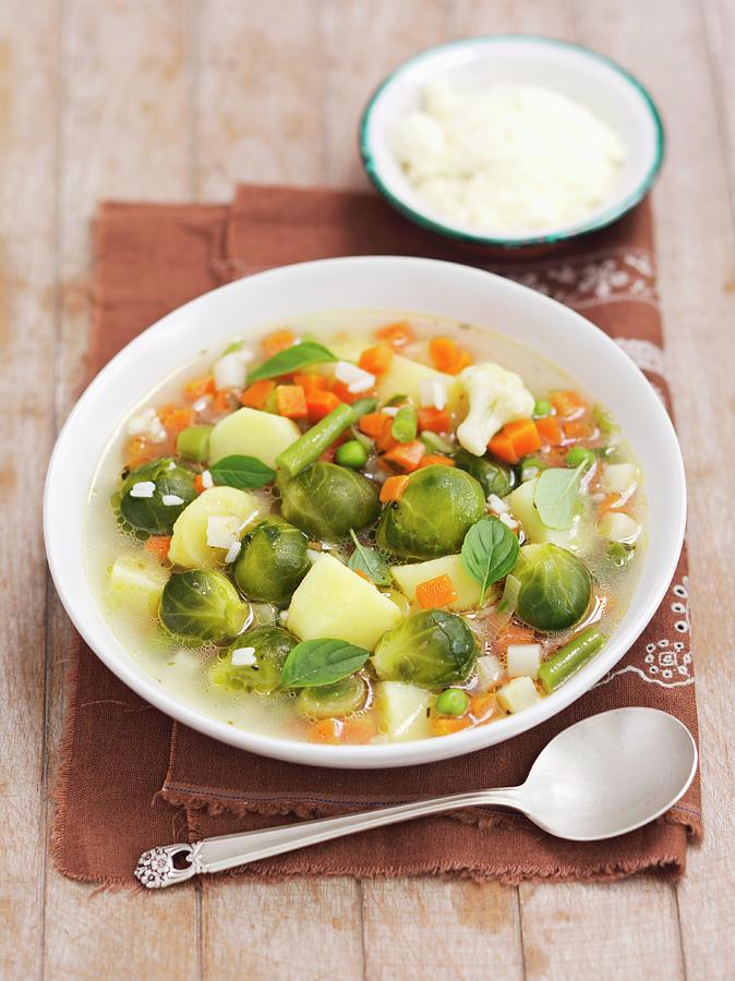 Vegetable Soup With Rice And Parmesan Photograph by Rua Castilho