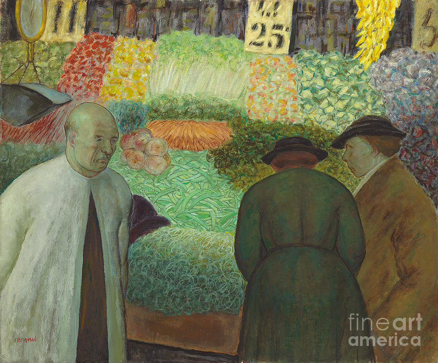 Vegetable Stand Painting by Arnold Aaron Friedman