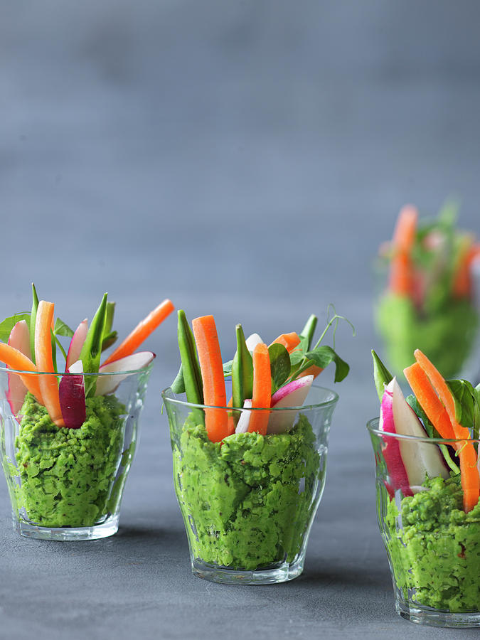 Vegetable Sticks With A Mint Dip Photograph by Martin Dyrlv