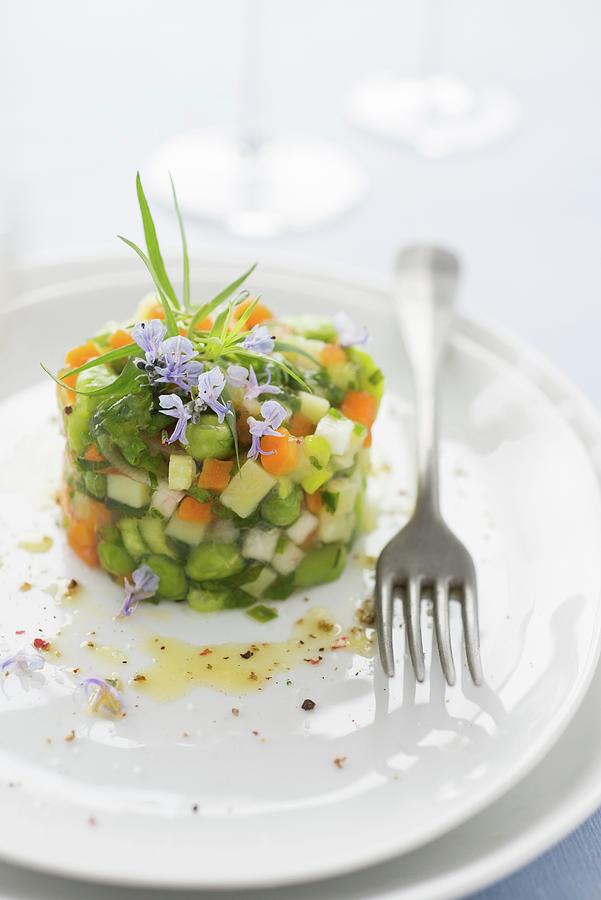 Vegetable Tartare In Herb Aspic Photograph by Paquin